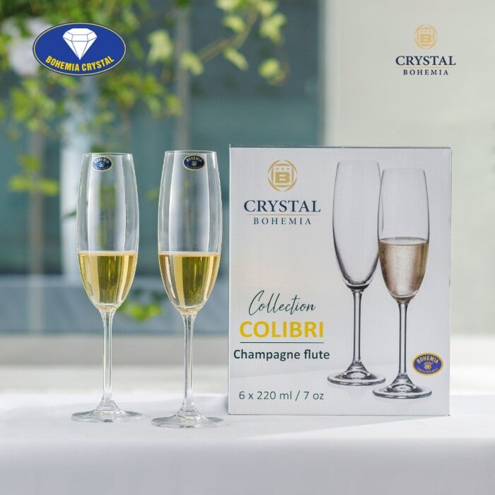 Чаши за Шампанско Colibri 220мл Bohemia Crystalite 2 Чаши за шампанско Colibri Bohemia 220ml