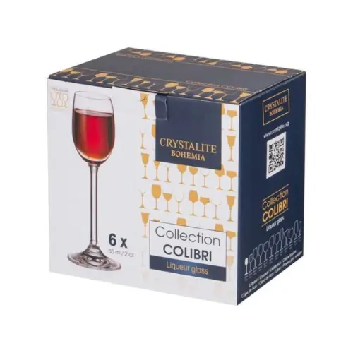 Чаши за Ракия Colibri 65мл Bohemia Crystalite 2 Чаши за Ракия Colibri 65мл