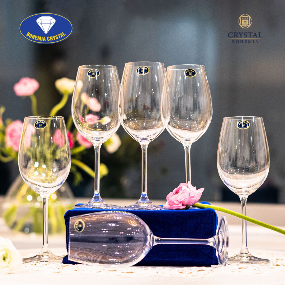 Чаши за Бяло Вино Colibri 350мл Bohemia Crystalite 1 Евтини кристални чаши за бяло вино 350мл на Бохемия