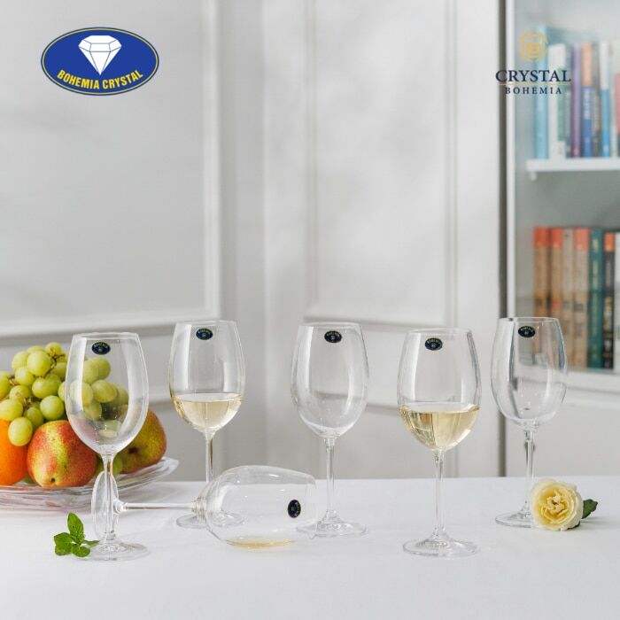 Чаши за Бяло Вино Colibri 350мл Bohemia Crystalite 4 Прекрасти чаши на бохемия за бяло вино 350мл