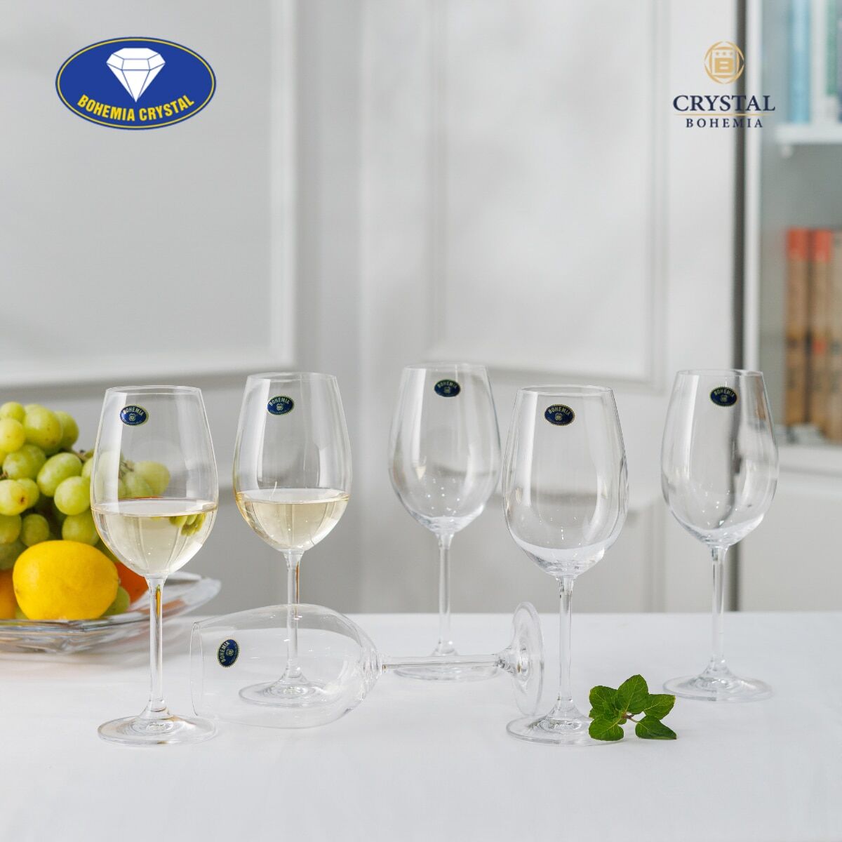 Чаши за Бяло Вино Colibri 350мл Bohemia Crystalite 2 Чаши за бяло вино подходящи за ресторант или бар на Бохемия